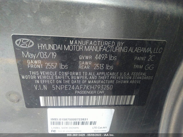 Hyundai SONATA SE 2019 5NPE24AF7KH793250 Image 9
