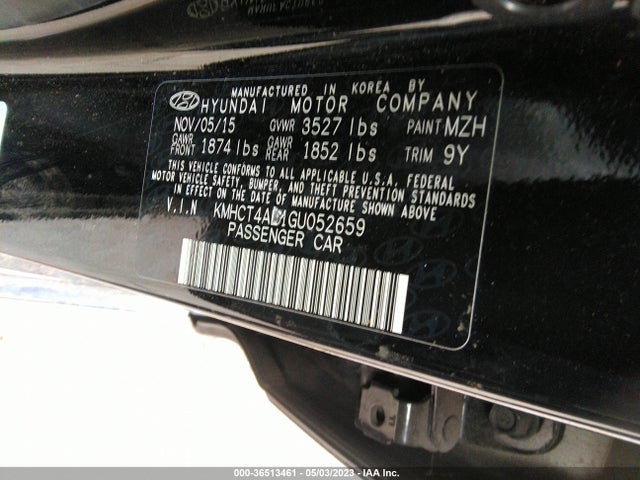 Hyundai ACCENT SE 2016 KMHCT4AE1GU052659 Image 11