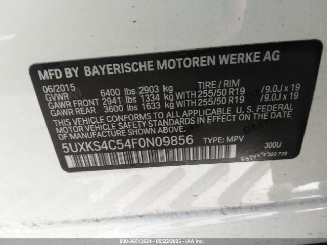 5UXKS4C54F0N09856 BMW X5 Xdrive35d