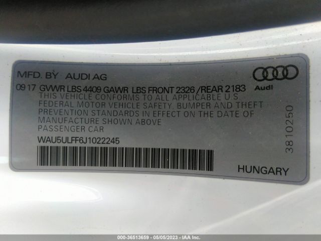 WAU5ULFF6J1022245 Audi A3 2.0t Tech Premium/2.0t Premium