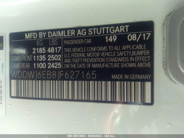 WDDWJ6EB8JF627165 Mercedes-Benz C-class Amg C 43