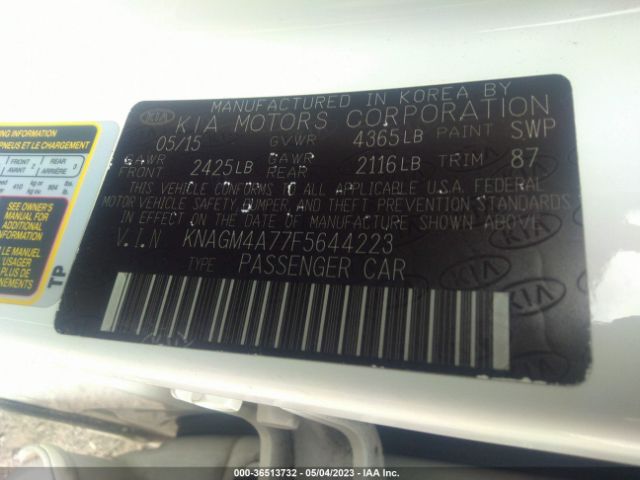 KNAGM4A77F5644223 KIA Optima Lx