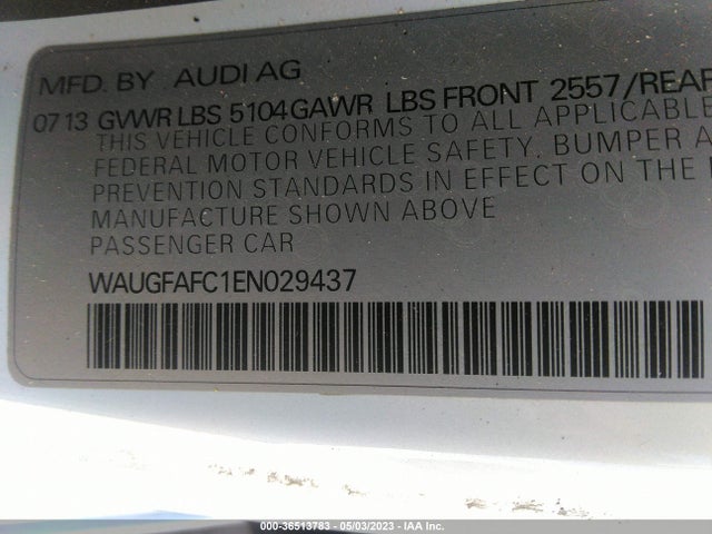 WAUGFAFC1EN029437 Audi A6 2.0t Premium Plus