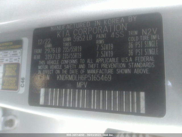 2023 Kia Sorento, VIN: KNDRMDLH6P5165469