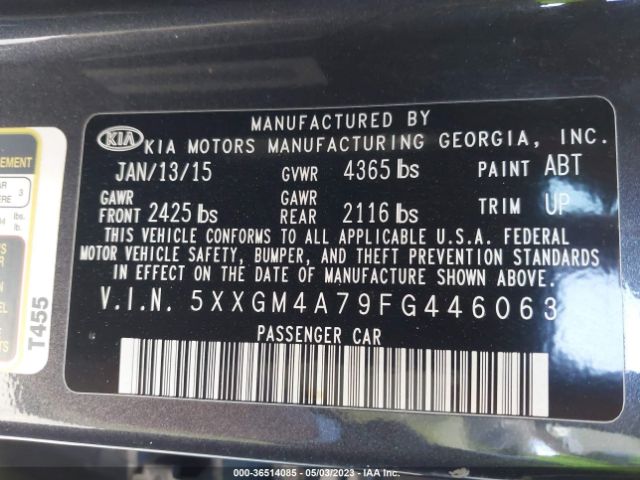 5XXGM4A79FG446063 KIA Optima Lx