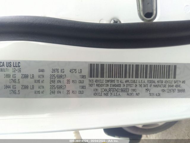 1C4NJRFB7HD196653 Jeep Patriot High Altitude