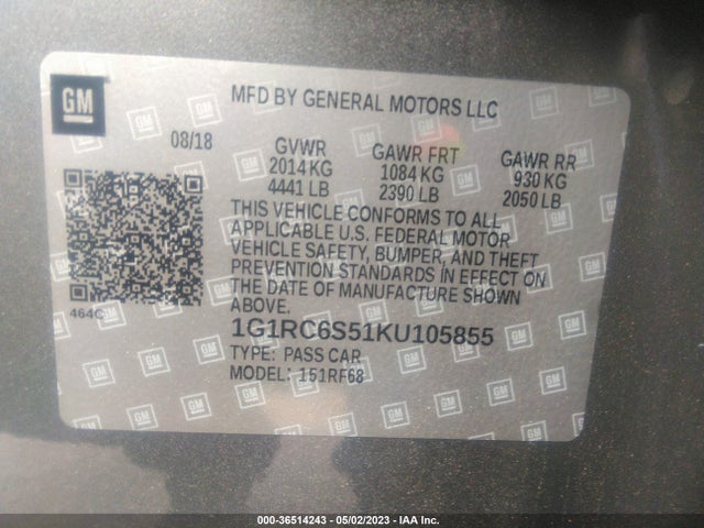 Chevrolet VOLT LT 2019 1G1RC6S51KU105855 Image 11