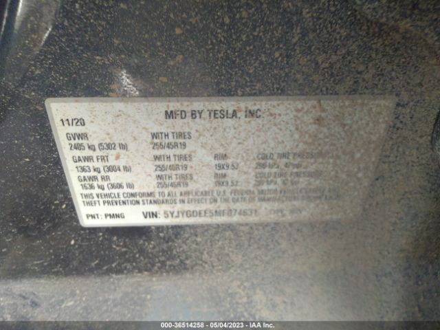5YJYGDEE5MF074631 Tesla Model Y Long Range