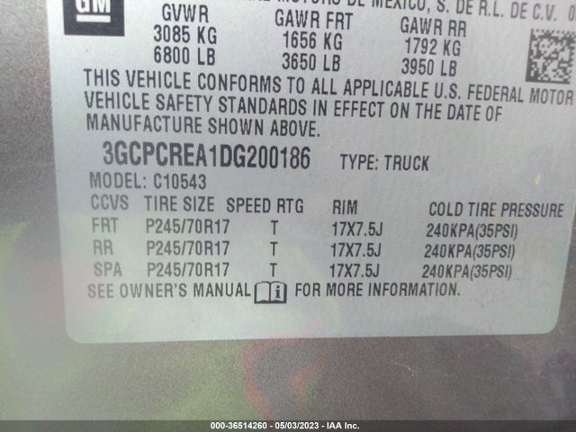 2013 CHEVROLET SILVERADO 1500 LS VIN: 3GCPCREA1DG200186