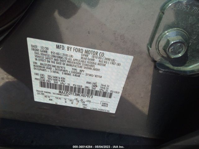 MAJ3S2FE3MC407973 Ford ECOSPORT S