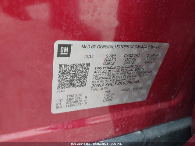 Chevrolet Equinox Premier 2019 2GNAXPEX3K6286748 Image 10