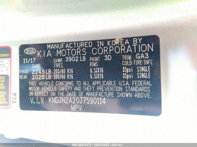 KNDJN2A20J7590114 KIA Soul Base