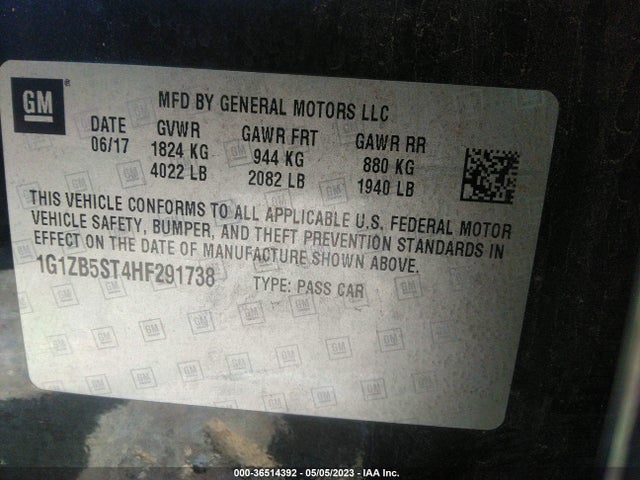 Chevrolet MALIBU LS 2017 1G1ZB5ST4HF291738 Image 10