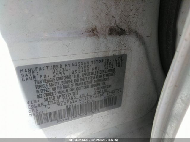 3N1AB7AP7GY227059 Nissan Sentra Sr/sl/s/sv/fe+ S