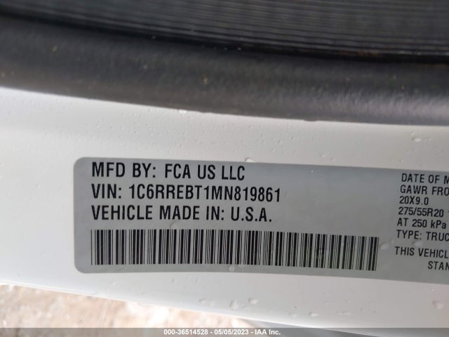 1C6RREBT1MN819861 RAM 1500 Lone Star