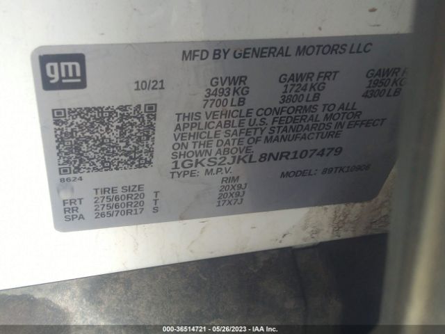 1GKS2JKL8NR107479 GMC YUKON XL DENALI