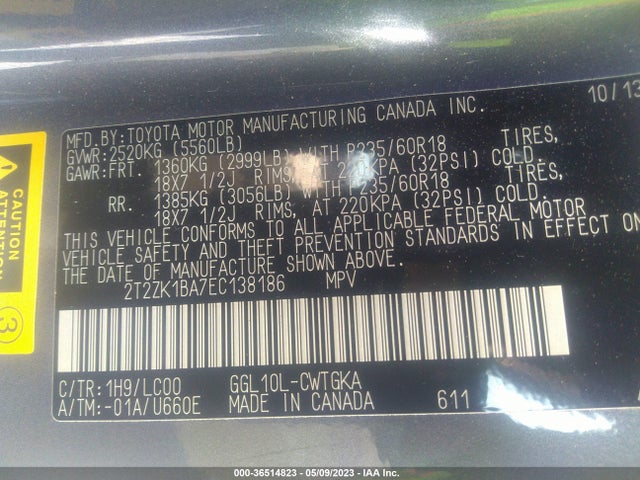 2T2ZK1BA7EC138186 Lexus RX 350