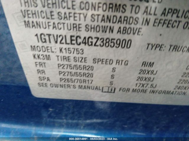 1GTV2LEC4GZ385900 GMC SIERRA 1500