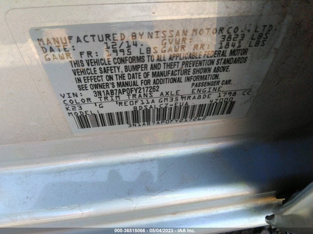 Nissan SENTRA S 2015 3N1AB7AP0FY217262 Image 10