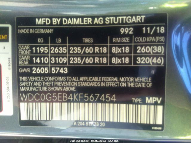 WDC0G5EB4KF567454 Mercedes-Benz Glc Glc 350e