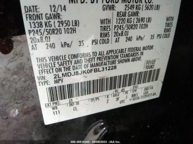 2LMDJ8JK0FBL31228 Lincoln MKX