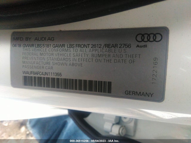 WAUF8AFC4JN111355 Audi A6 Premium/sport