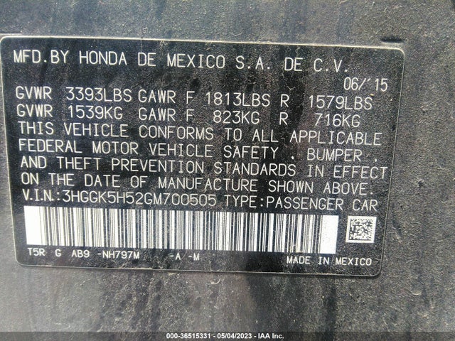Honda FIT LX 2016 3HGGK5H52GM700505 Image 10
