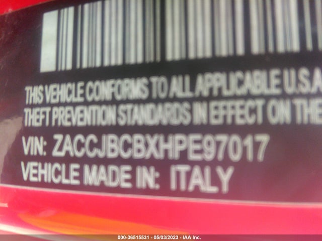 ZACCJBCBXHPE97017 Jeep Renegade Trailhawk