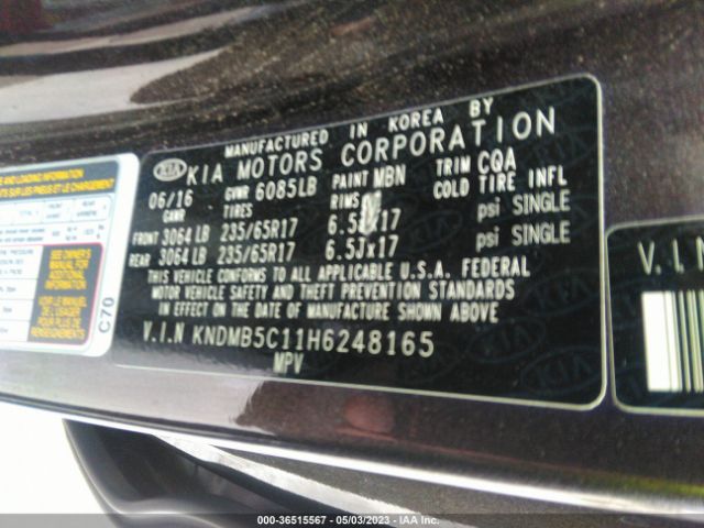 KNDMB5C11H6248165 KIA SEDONA LX