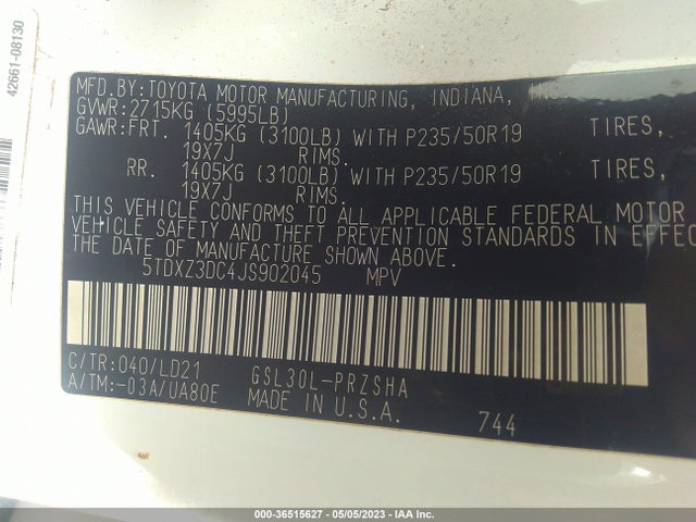 Toyota SIENNA SE 2018 5TDXZ3DC4JS902045 Image 9