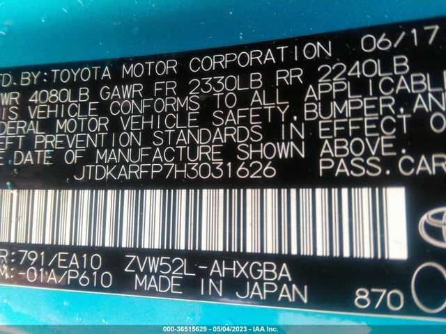 Toyota Prius Prime Plus/premium/advanced 2017 JTDKARFP7H3031626 Image 10