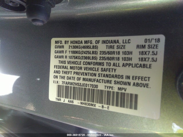 Honda CR-V EX 2018 7FARW2H53JE017030 Image 9