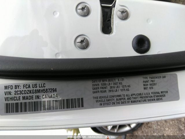 2C3CDZKG8MH587294 Dodge Challenger Gt