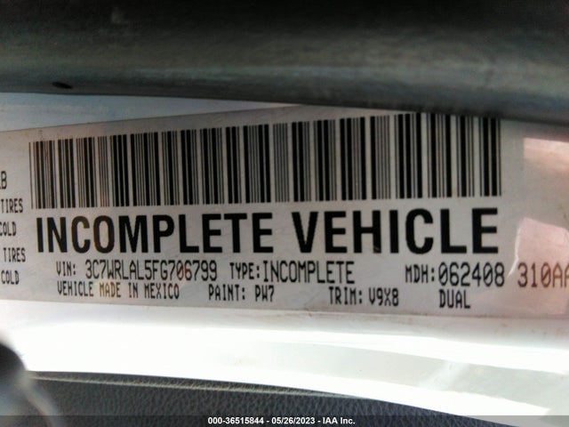 2015 Ram 5500 Chassis, VIN: 3C7WRLAL5FG706799