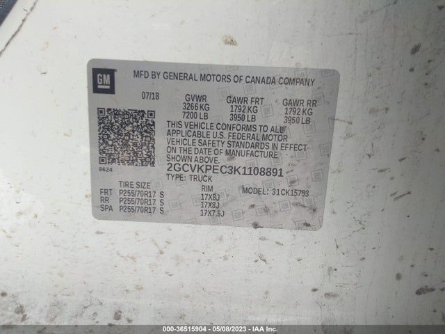 Chevrolet Silverado 1500 Ld Lt 2019 2GCVKPEC3K1108891 Image 9