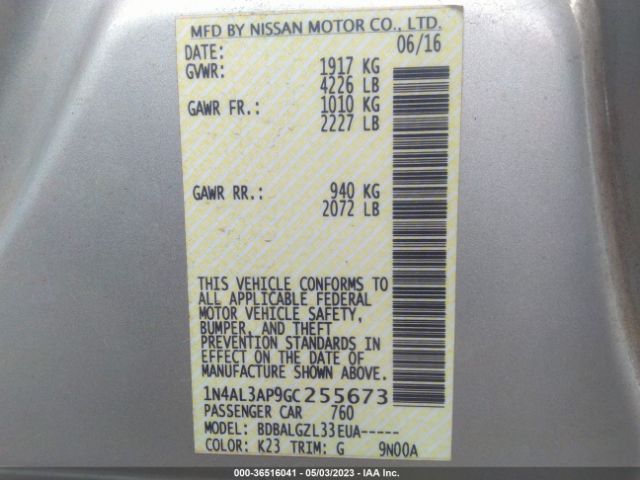 1N4AL3AP9GC255673 Nissan ALTIMA 2.5