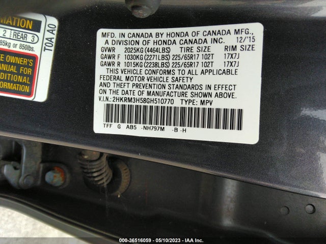 Honda CR-V EX 2016 2HKRM3H58GH510770 Image 11