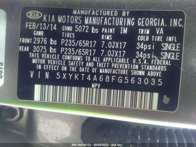 KIA SORENTO LX 2015 5XYKT4A68FG563035 Image 9