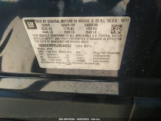Chevrolet EQUINOX LS 2018 3GNAXHEV3JS544352 Image 10