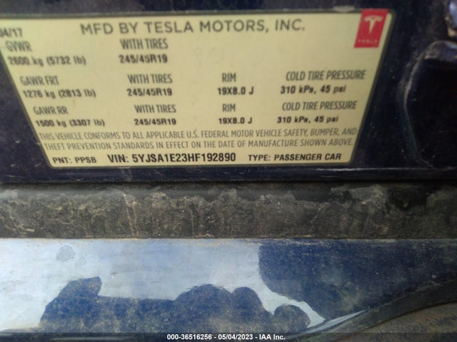 Tesla Model S 100d/90d/75d/60d/p100d 2017 5YJSA1E23HF192890 Image 11