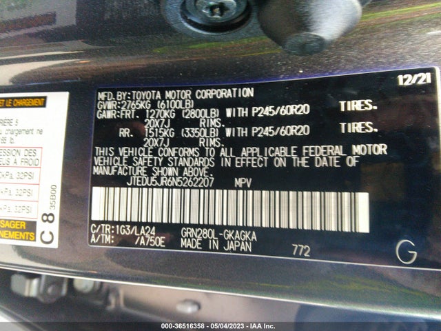 Toyota 4runner Limited 2022 JTEDU5JR6N5262207 Image 9