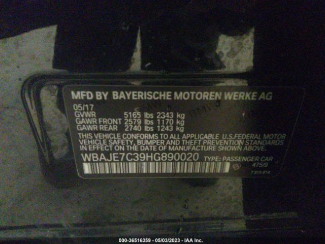 WBAJE7C39HG890020 BMW 5 Series 540i Xdrive