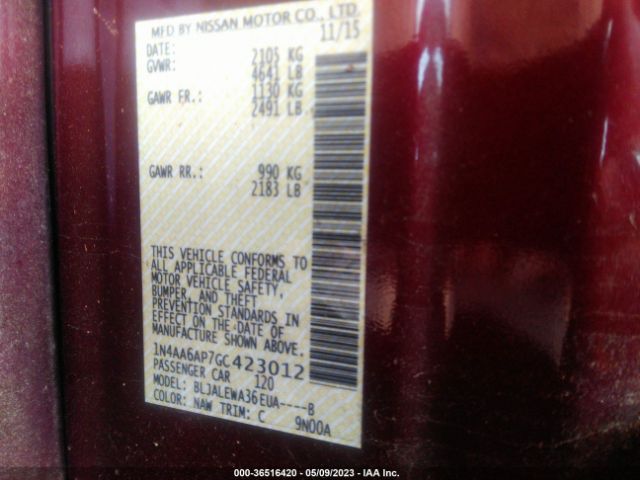 1N4AA6AP7GC423012 Nissan Maxima 3.5 Sl