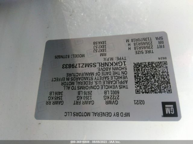 1GKKNRLS5MZ179833 GMC ACADIA SLE