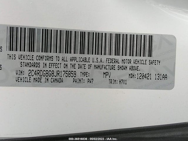 Dodge Grand Caravan Se 2018 2C4RDGBG8JR175859 Image 9
