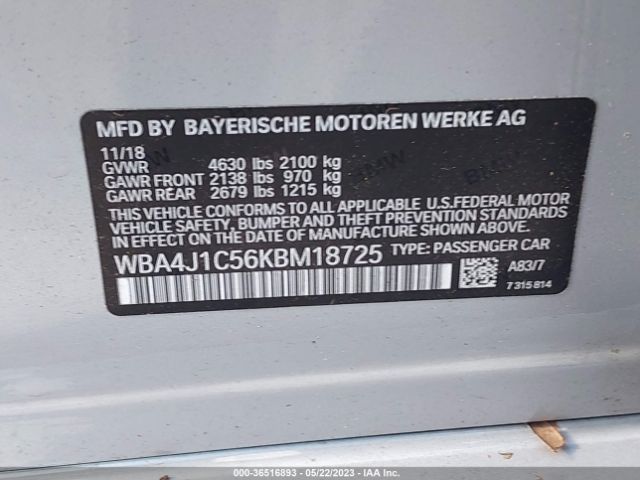 WBA4J1C56KBM18725 BMW 4 Series 430i