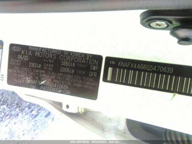 KNAFX4A66G5470639 KIA FORTE LX