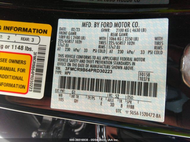 3FMCR9B64PRD30223 Ford Bronco Sport Big Bend