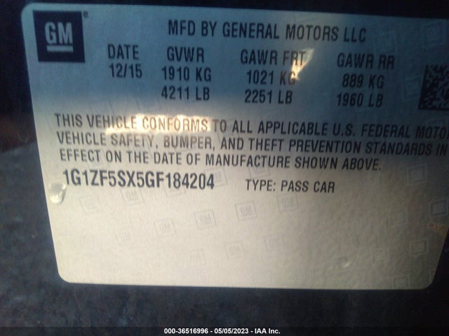 Chevrolet MALIBU LT 2016 1G1ZF5SX5GF184204 Image 11