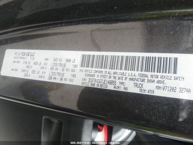RAM Promaster Cargo Van 2018 3C6TRVDG7JE146855 Image 10